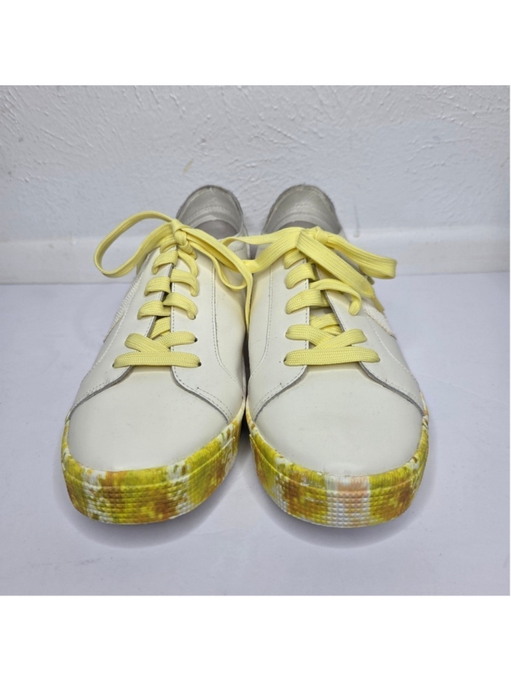 Anthropologie X Dolce Vita Zaga Citron Tie Dye Leather Sneakers Women's Size 9 - Picture 6 of 14